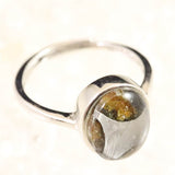 ロシア産　パラサイト隕石　11mmオーバル　リング  2.22g (ID:90156)