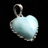 ラリマー  AA  12mmハート　ペンダントトップ 2.1g (ID:90160)