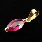 天然 未処理 ルビー 7.8X4.1mm マーキースカット ペンダントトップ  K18YG   0.55ct   (ID:90212)