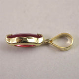 天然 未処理 ルビー 7.8X4.1mm マーキースカット ペンダントトップ  K18YG   0.55ct   (ID:90212)