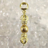 キベオン丸玉付ヴァジュラ 金剛杵 ゴールドカラー ペンダントトップ　1.7g　 (ID:90285)