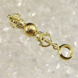 キベオン丸玉付ヴァジュラ 金剛杵 ゴールドカラー ペンダントトップ　1.7g　 (ID:90285)