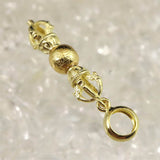 キベオン丸玉付ヴァジュラ 金剛杵 ゴールドカラー ペンダントトップ　1.7g　 (ID:90285)