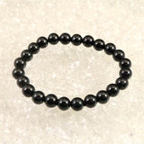 糸魚川翡翠 ヒスイ 黒 8ｍｍ玉ブレスレット ディレクトリカード付 21.8g (ID:90491)