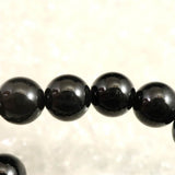 糸魚川翡翠 ヒスイ 黒 8ｍｍ玉ブレスレット ディレクトリカード付 21.8g (ID:90491)
