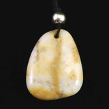 H&E社 ハニー＆クリームアゼツライト(AZOZEO)　タンブル コードペンダント 9.2g (ID:90542)