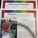 H&E社 ブルーグリーン アゼツライト（AZOZEO)　6mm玉ブレスレット 証明書付 10.2g (ID:90650)
