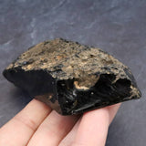隠岐の島 黒曜石 100mm原石 ディレクトリカード付 161.9g (ID:90873)