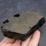 隠岐の島 黒曜石 100mm原石 ディレクトリカード付 161.9g (ID:90873)