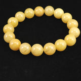 H&E社 サチャロカイエローアゼツライト（AZOZEO) 12mm玉ブレスレット 証明書付 43.3g (ID:91204)