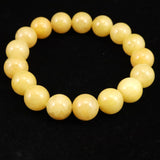 H&E社 サチャロカイエローアゼツライト（AZOZEO) 12mm玉ブレスレット 証明書付 43.3g (ID:91204)