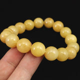 H&E社 サチャロカイエローアゼツライト（AZOZEO) 12mm玉ブレスレット 証明書付 43.3g (ID:91204)