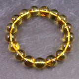 天然琥珀 バルティックアンバー 虫入り　アンバー  12.5mm玉ブレスレット 19.4g (ID:91324)