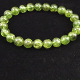 ペリドット 橄欖石  8mm玉ブレスレット 4Aグレード 22.1g (ID:91487)