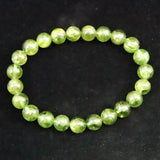 ペリドット 橄欖石  8mm玉ブレスレット 4Aグレード 22.1g (ID:91487)