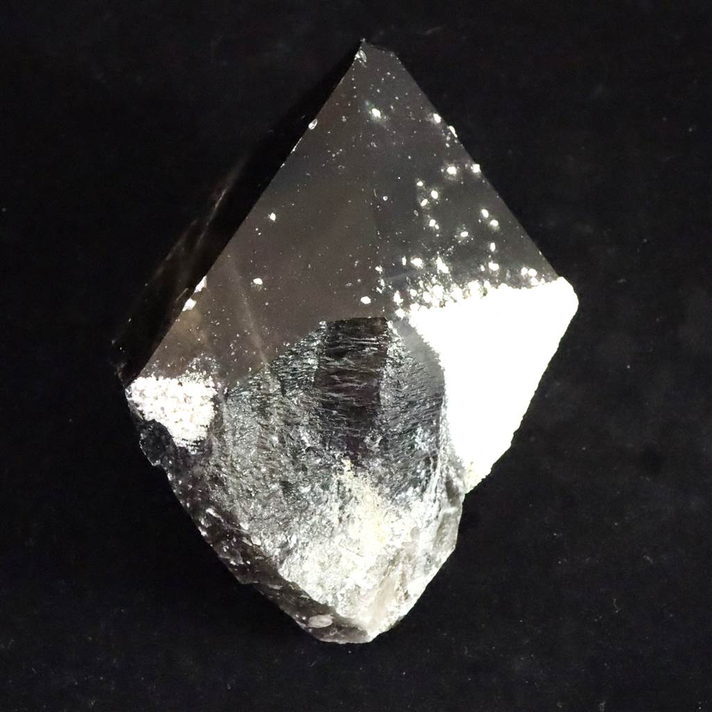 中国山東省産 黒水晶 モリオン 103mm ポイント原石 438g (ID:91505