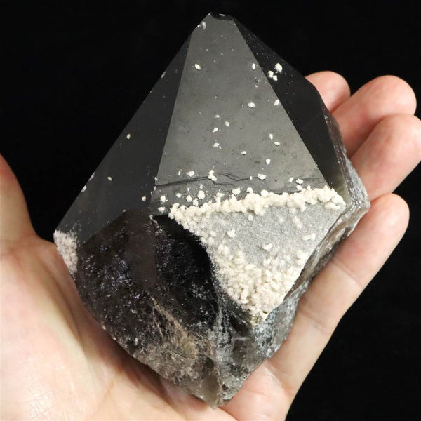 中国山東省産 黒水晶 モリオン 103mm ポイント原石 438g (ID:91505