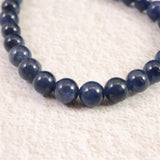 南アフリカ産 ブルー サファイア 6.5mm玉ブレスレット 16.3g　　 (ID:91669)