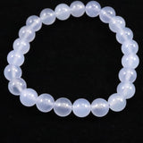 ブルーカルセドニー　8.5mm玉ブレスレット 19.4g (ID:91696)