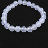 ブルーカルセドニー　8.5mm玉ブレスレット 19.4g (ID:91696)