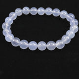 ブルーカルセドニー　8.5mm玉ブレスレット 19.4g (ID:91696)