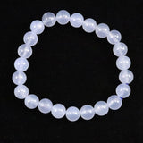 ブルーカルセドニー　8.5mm玉ブレスレット 19.4g (ID:91696)