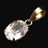 ロシア産 フェナカイト 6.7mm オーバルカット ペンダントトップ K18YG 鑑別書付 0.75ct (ID:91762)