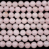 ヒマラヤローズクォーツ カンチェンジュンガ産  6mm玉ビーズ　穴あき 粒売 (ID:91894)