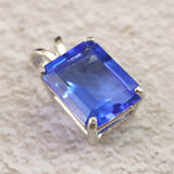 H&E社 シベリアンブルークォーツ　10mmレクタングル ペンダントトップ　1.2g (ID:91902)