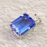 H&E社 シベリアンブルークォーツ　10mmレクタングル ペンダントトップ　1.2g (ID:91902)