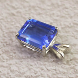 H&E社 シベリアンブルークォーツ　10mmレクタングル ペンダントトップ　1.2g (ID:91902)