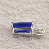 H&E社 シベリアンブルークォーツ　10mmレクタングル ペンダントトップ　1.2g (ID:91902)