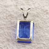 H&E社 シベリアンブルークォーツ　10mmレクタングル ペンダントトップ　1.2g (ID:91902)