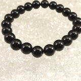チベット産 天然モリオン水晶 4A  8.5mm玉 ブレスレット 18.9g (ID:92265)