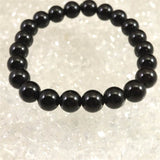 チベット産 天然モリオン水晶 4A  8.5mm玉 ブレスレット 18.9g (ID:92265)