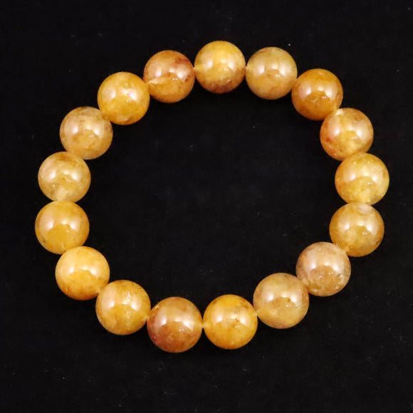 H&E社 ヒマラヤレッドゴールドアゼツライト(AZOZEO)  12mm玉ブレスレット 証明書付 40.9g (ID:92399)