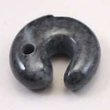 糸魚川翡翠  ヒスイ 黒 30mm飛龍勾玉 ディレクトリカード付 14.9g (ID:92570)
