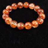 ヘマタイトインクォーツ ライモナイトインクォーツ 13mm玉ブレスレット 52.1g (ID:92580)