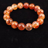 ヘマタイトインクォーツ ライモナイトインクォーツ 13mm玉ブレスレット 52.1g (ID:92580)