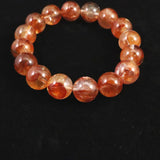 ヘマタイトインクォーツ ライモナイトインクォーツ 13mm玉ブレスレット 52.1g (ID:92580)