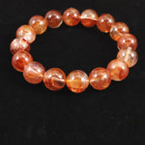 ヘマタイトインクォーツ ライモナイトインクォーツ 13mm玉ブレスレット 52.1g (ID:92580)