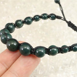 島根県 出雲石 10mm玉 SA 紐網ブレスレット ディレクトリーカード付 12.4g (ID:92729)