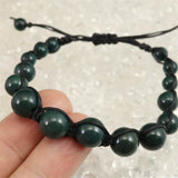 島根県 出雲石 10mm玉 SA 紐網ブレスレット ディレクトリーカード付 12.4g (ID:92729)