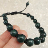 島根県 出雲石 10mm玉 SA 紐網ブレスレット ディレクトリーカード付 12.4g (ID:92729)