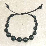 島根県 出雲石 10mm玉 SA 紐網ブレスレット ディレクトリーカード付 12.4g (ID:92729)