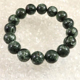 セラフィナイト クリノクロア 12.5mm玉ブレスレット 43.6g (ID:92961)