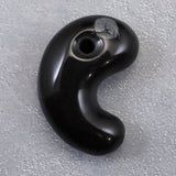 隠岐の島 黒曜石 32mm勾玉 ディレクトリカード付 11.0g　**特価品** (ID:93094)