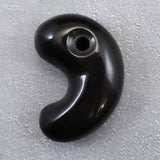 隠岐の島 黒曜石 32mm勾玉 ディレクトリカード付 11.0g　**特価品** (ID:93094)