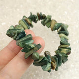 島根県　出雲碧玉 出雲石 ナゲットブレスレット ディレクトリーカード付 31.1g (ID:93271)