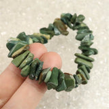 島根県　出雲碧玉 出雲石 ナゲットブレスレット ディレクトリーカード付 31.1g (ID:93271)